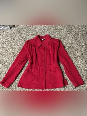 CAbi Red Military Style Blazer